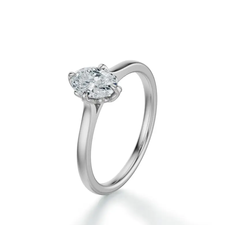 Pierścionek z owalnym diamentem białe złoto SBPZ_067